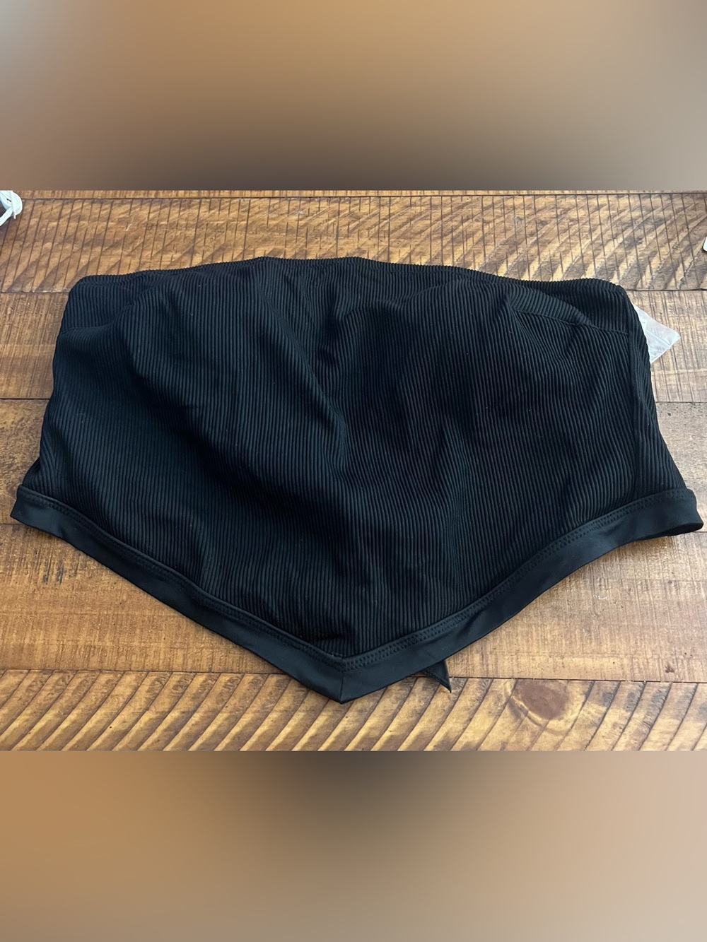 NWT Aerie Ribbed Bandana Tie Back Bikini Top in Black - Sz M